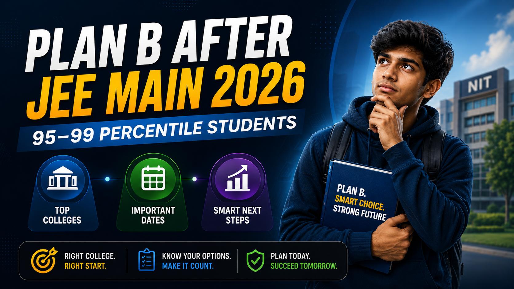 Plan B After JEE Main 2026: Best Colleges for 95–99 Percentile